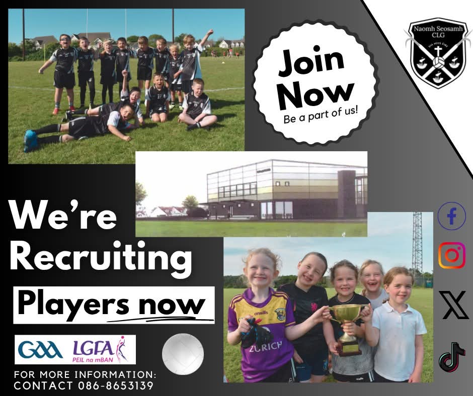 Our door is alway open, join a vibrant and inclusive club that is committed to developing young talent. Open to boys and girls from ages 4 onwards.
#wexford #stjosephs #GAA #gaelicfootball