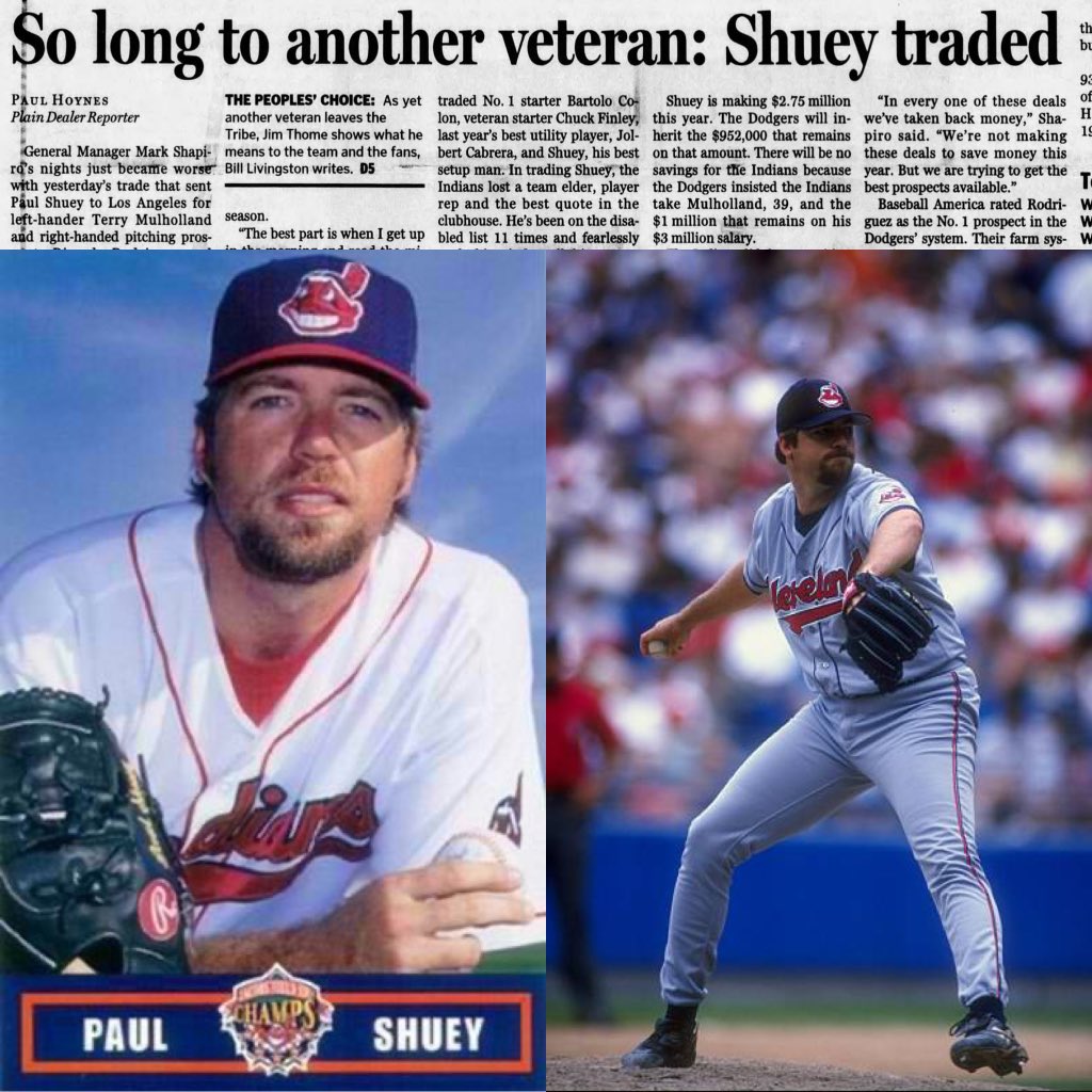 MrCleveland_216's tweet image. July 28, 2002: Goodbye Shuey⚾️
Tribe trades RP Paul Shuey to Dodgers for prospects
Despite injuries, Shuey (2nd overall pk in MLB draft) - one of best set-up men in MLB for yrs
9yrs in CLE, 16 postseason games (neither WS though)
Always solid, always like him
#HongKongShuey
