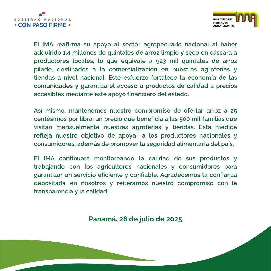 IMA_Pma's tweet image. Comunicado al país