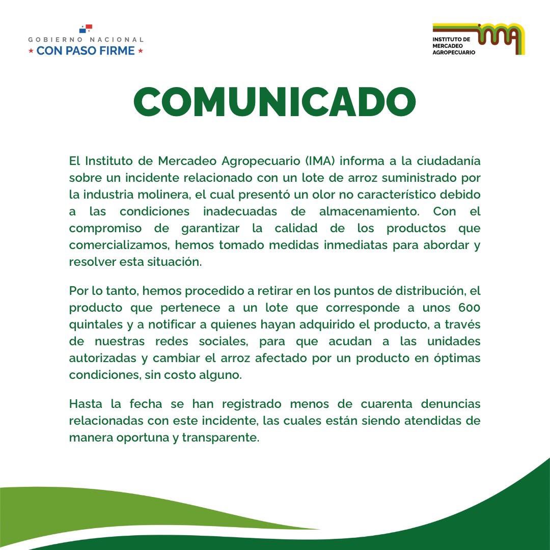 IMA_Pma's tweet image. Comunicado al país