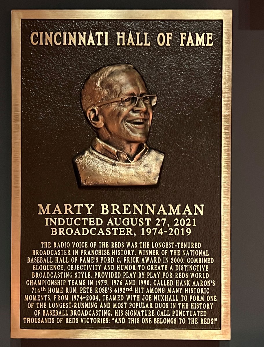 Happy Birthday to Reds Hall of Famer Marty Brennaman!  Bronzed in 2021 with Induction - soon to be bronzed again with a sculpture at the GABP.  Mark your calendars for Sept. 6.