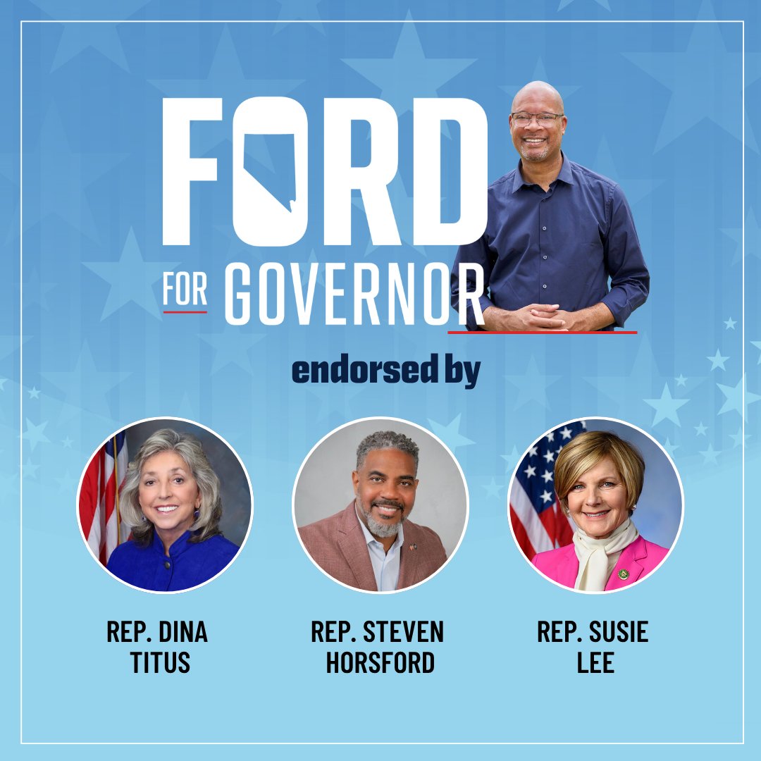 AaronDFordNV's tweet image. Every single day @dinatitus, @SusieLeeNV, and @StevenHorsford work to deliver for Nevada. Having them on our team is a game-changer for our movement.
