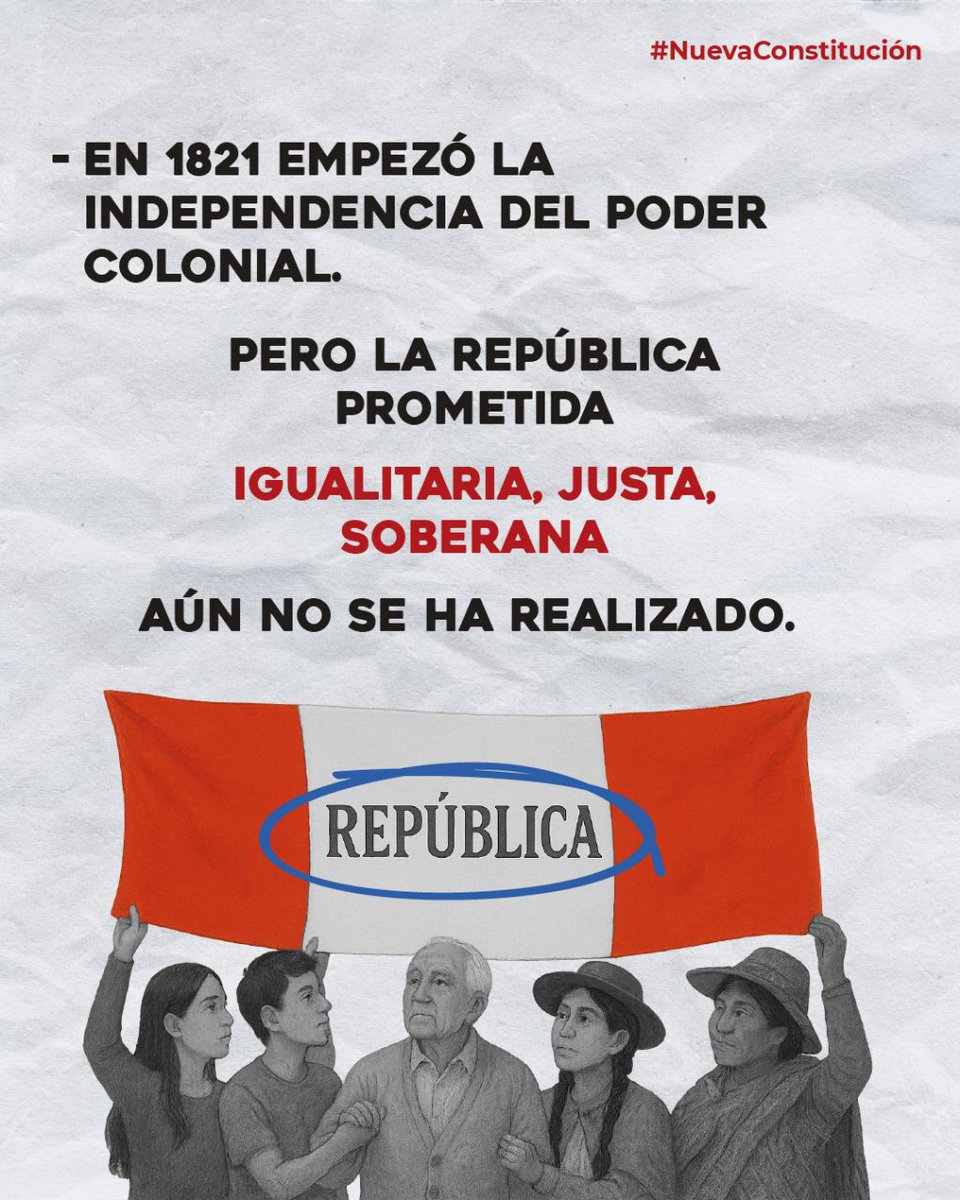 🇵🇪 En 1821 comenzó nuestra independencia del poder colonial. Pero aún no hemos conquistado la justicia, la igualdad ni la dignidad para todos.

¿Qué tipo de independencia es esa, si no decidimos nuestras propias reglas?🧵👇