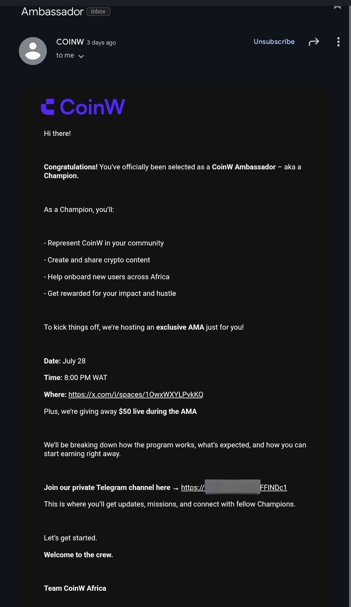 Meekay_daniel's tweet image. It's good to actually check your mailbox regularly.
I applied for an Ambassadorship gig shilled by @web3righteous. I did all of it and I was selected but didn't even know cause the mail fell under the promotion section in my mail box and I missed the space today, which was…