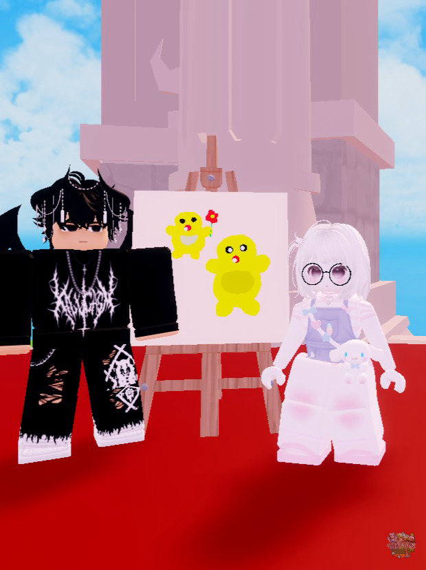 txtFromRoblox's tweet image. kalau ditanyain lagi apa, jawabnya &quot;lagi art date nih&quot;, yeah art datanya di roblox! dan ini adalah 4 hasil karya kami berdua