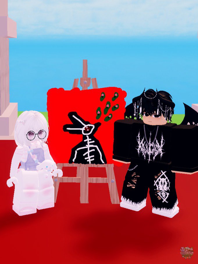 txtFromRoblox's tweet image. kalau ditanyain lagi apa, jawabnya &quot;lagi art date nih&quot;, yeah art datanya di roblox! dan ini adalah 4 hasil karya kami berdua