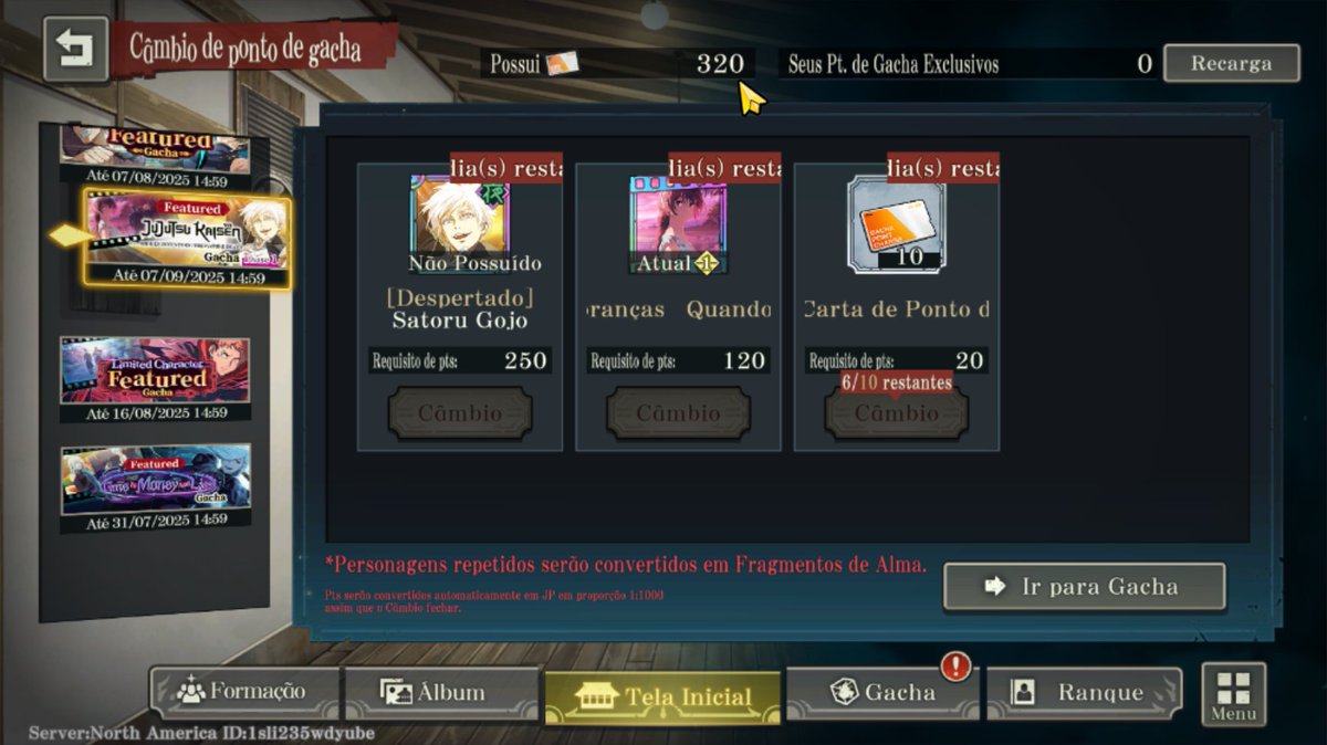 AcquaPrism's tweet image. Em dúvida se eu gasto meus pontos de gacha nesse Gojo ou se guardo para o Choso. Tenho que ver algum streamer ou criador de conteúdo que joga isso para pedir essa dica. Mas eu estou muito mais balançada a segurar para o Choso.