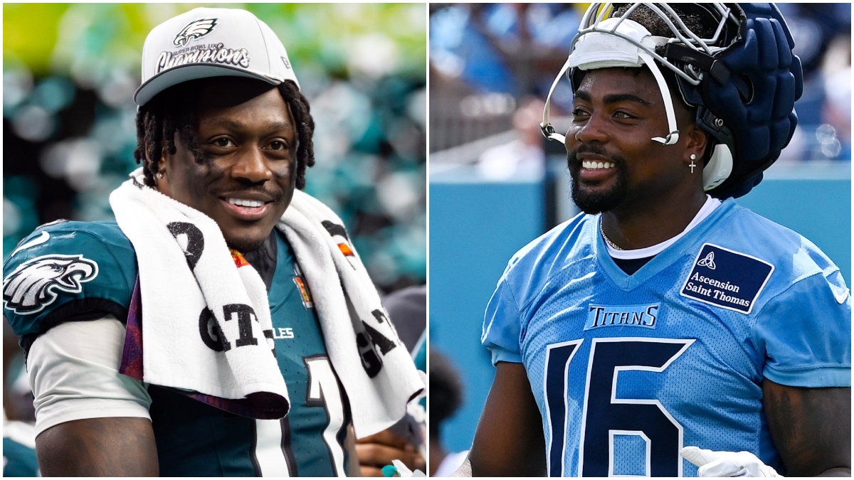 bobbyr75's tweet image. Titans Release Treylon Burks, Fans Roast Team For Horrible AJ Brown Trade outkick.com/sports/tenness…