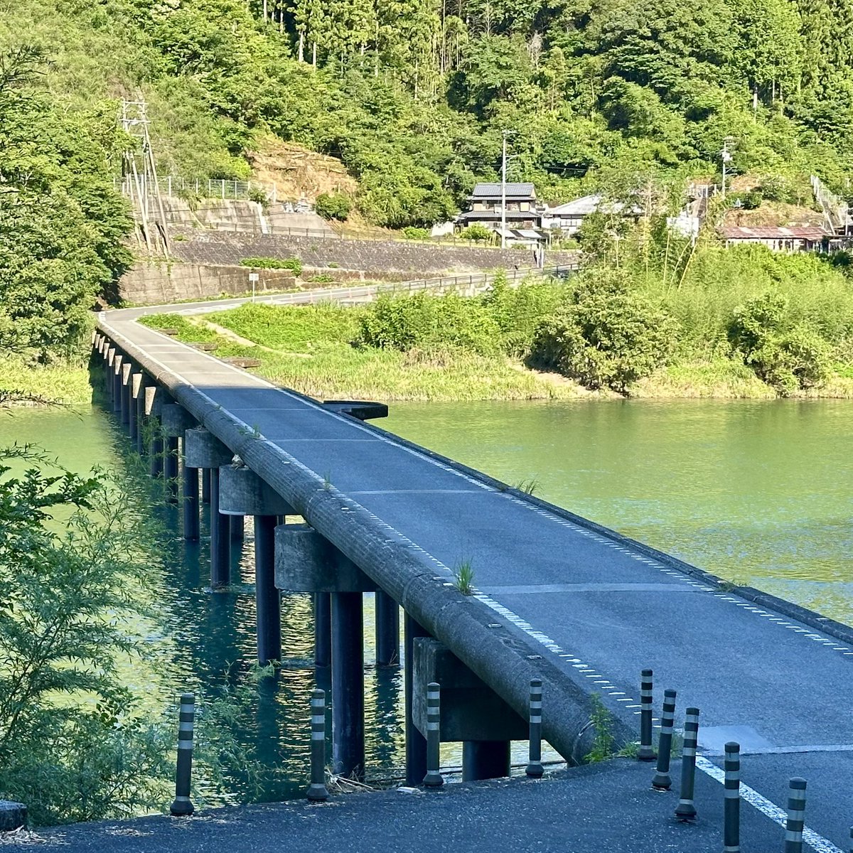 Iristquarter's tweet image. 高知といえば沈下橋よね
いっぺん渡ってみたかったんすよ、恐ろしいけど
地元の子はここから飛び込んで遊ぶのかなあ、水深わからんけど