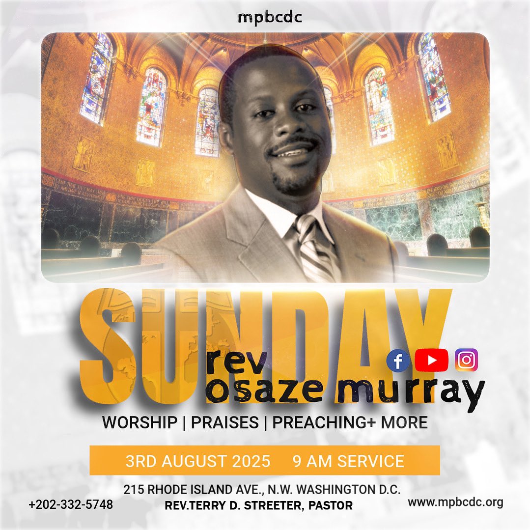 Mt. Pleasant Baptist (@mpbcdc) on Twitter photo 🔥Catch Osaze Murray this Sunday 9am Worship <a href="/mpbcdc/">Mt. Pleasant Baptist</a>… Streaming on all platforms | mpbcdc.org | 202.332.5748 🔥Catch Osaze Murray this Sunday 9am Worship <a href="/mpbcdc/">Mt. Pleasant Baptist</a>… Streaming on all platforms | mpbcdc.org | 202.332.5748