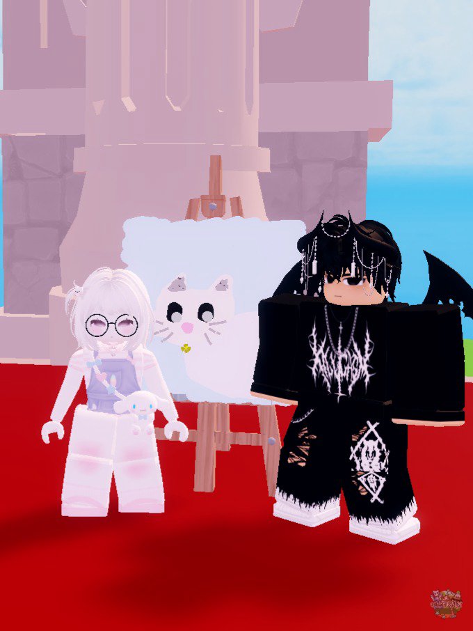 txtFromRoblox's tweet image. kalau ditanyain lagi apa, jawabnya &quot;lagi art date nih&quot;, yeah art datanya di roblox! dan ini adalah 4 hasil karya kami berdua