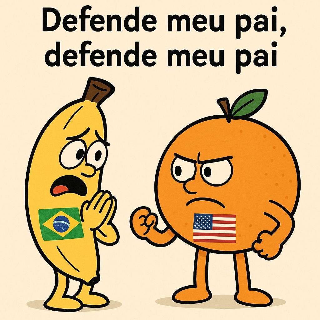 Vale a pena relembrar:

Em meio ao esforço coletivo para reconstruir o Brasil, surgem aqueles que, atrás do discurso patriótico, agem como verdadeiros inimigos da nação. Bananinha é um exemplo claro disso. 

Vivendo confortavelmente nos Estados Unidos, ele tenta manter sua