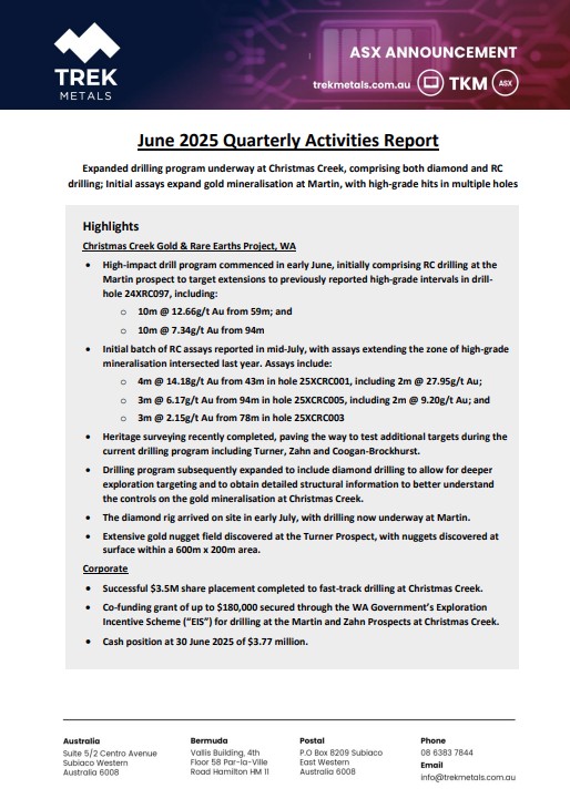 Discovery-focused drilling gains momentum on several fronts at Christmas Creek, with Martin continuing to emerge as a potentially large orogenic #gold system and an intrusion-related mineral system identified at Coogan-Brockhurst-Jobs. 

ow.ly/tNZ050Wwr29

$TKM #EIS