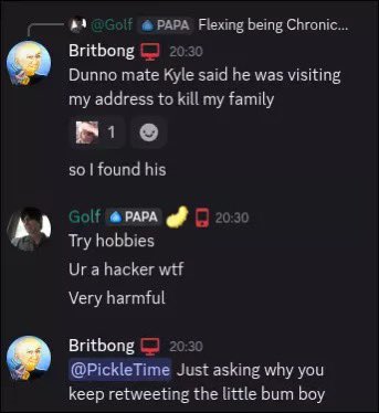Lolcow Detective ๐ฎ๐ (@lolcowdetective) on Twitter photo โ ๏ธLOLCOW UPDATE โ ๏ธ
Britbong is now harassing and making false flag threats on <a href="/its_pickletime/">PickleTime</a> youtube channel, all because <a href="/HujanisHosting/">Hujan The Host</a> is in his discord ๐ญ๐คฃ
๐ Britbong you intimidate NO ONE. I have seen wet pieces of toilet paper more scarier than you โ ๏ธLOLCOW UPDATE โ ๏ธ
Britbong is now harassing and making false flag threats on <a href="/its_pickletime/">PickleTime</a> youtube channel, all because <a href="/HujanisHosting/">Hujan The Host</a> is in his discord ๐ญ๐คฃ
๐ Britbong you intimidate NO ONE. I have seen wet pieces of toilet paper more scarier than you