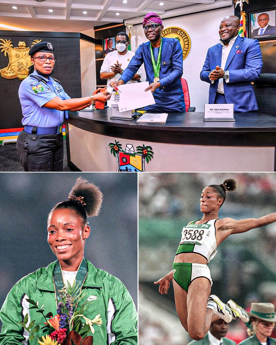 ESPNAfrica's tweet image. Chioma Ajunwa won Nigeria’s first Olympic gold after winning in long jump at the 1996 Games.

After her win, she was promised a house by the Lagos State government at the time, but it took 25 years before she finally received the 3-bedroom apartment 😮