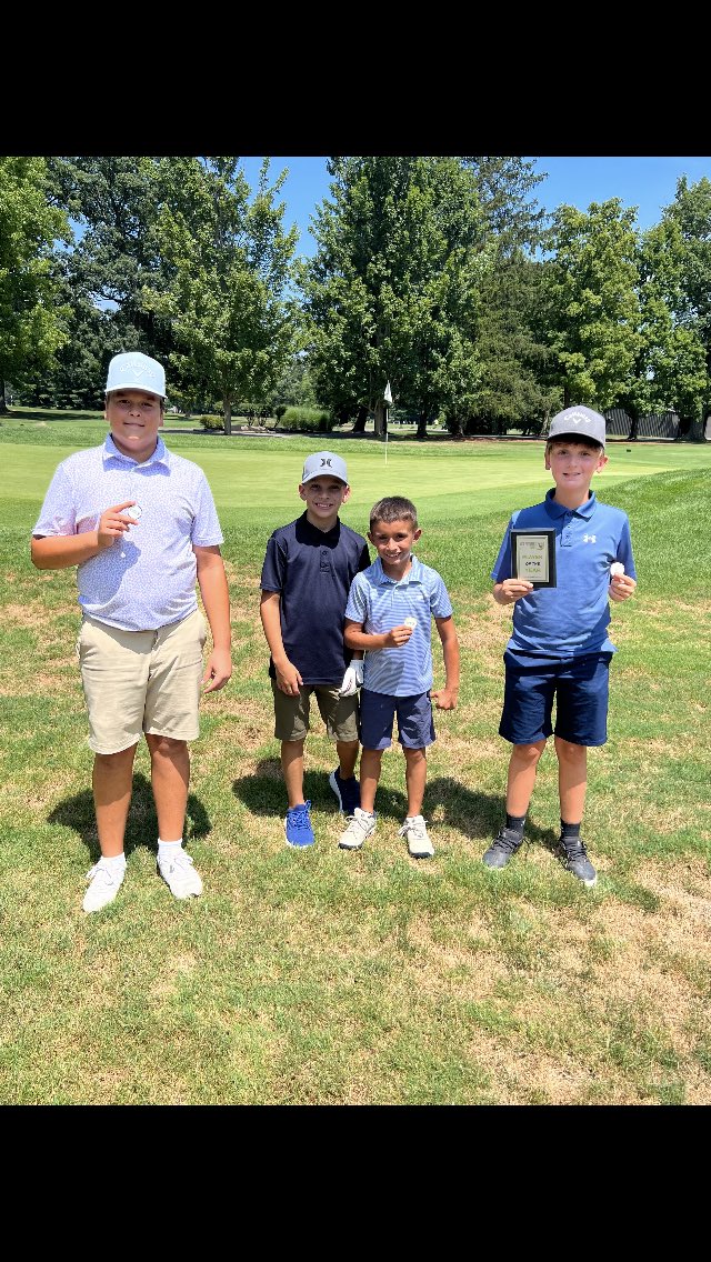 Trumbull CC

Junior Boys
From Left
John Michael Noemi 1st 48
JFK ‘31

Jaxon Monreau 
4th 65
Lordstown ‘34

Graham Fiest
3rd - 55
Bristol ‘34

Tucker Compan
2nd - 50
Pymatuning Valley
Tucker Junior Boys player of the year