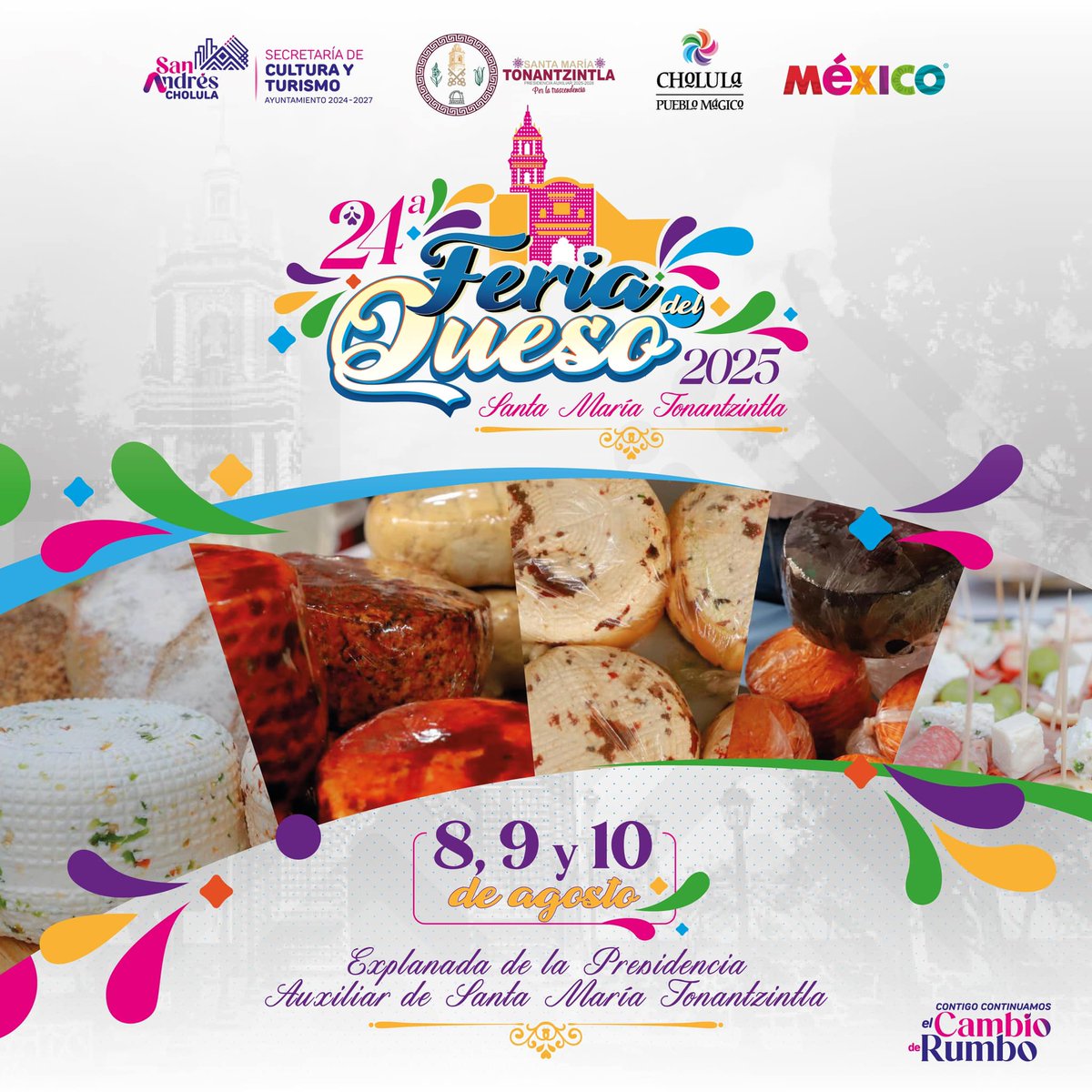 TuristicoGobPue's tweet image. Disfruta la 24ª Feria del Queso en Santa María Tonantzintla, un encuentro con la gastronomía, la cultura, en un entorno familiar y seguro, gracias al respaldo del @Gob_Puebla.
Ven a Cholula, donde cada feria es una celebración que fortalece nuestras raíces.
#PorAmorAPuebla 🫶