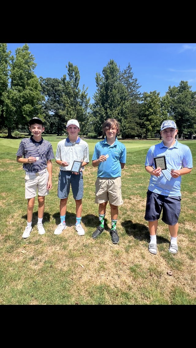 Trumbull CC

JR High boys
From Left

Henry Griffith 
2nd place 46
Girard ‘30

Tristan Parker
1st 42
Girard ‘30
Tristan is the player of the year 

Richie Hitchcock
3rd 58
Boardman ‘30
Far Right 
High school 9
Brock Brown
1st 51
Lakeview ‘29
Brock was player of the year in HS 9