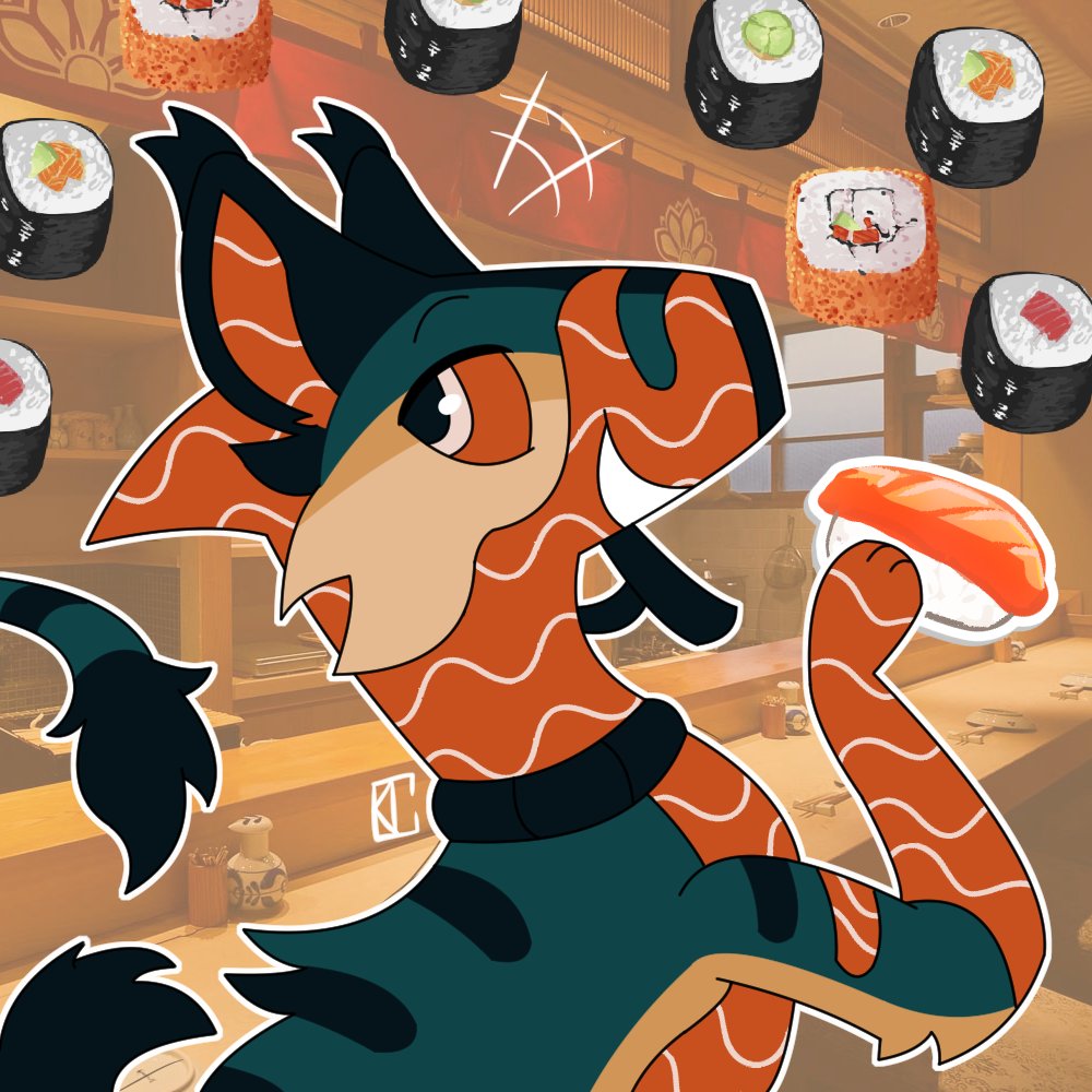 Artfight Attack for <a href="/Draw4Coffee/">Draw4Coffee ☕</a>! 🍣🥢🎐

#Artfight #Artfight2025