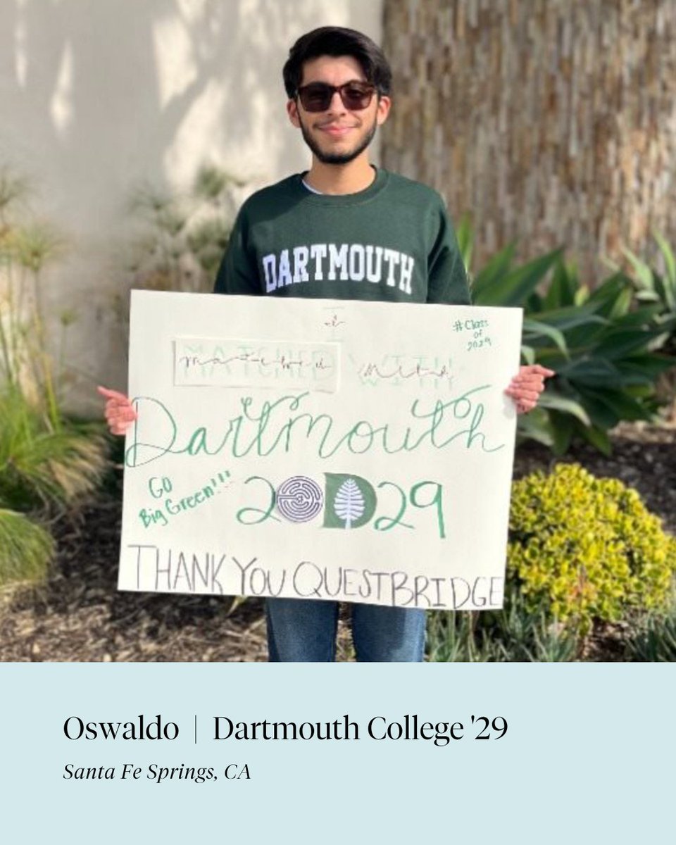 From rural towns to major cities, QuestBridge Scholars come from every state and territory of the United States and attend top colleges across the nation. 📍

Learn more about the National College Match: questbridge.org/apply-to-colle…