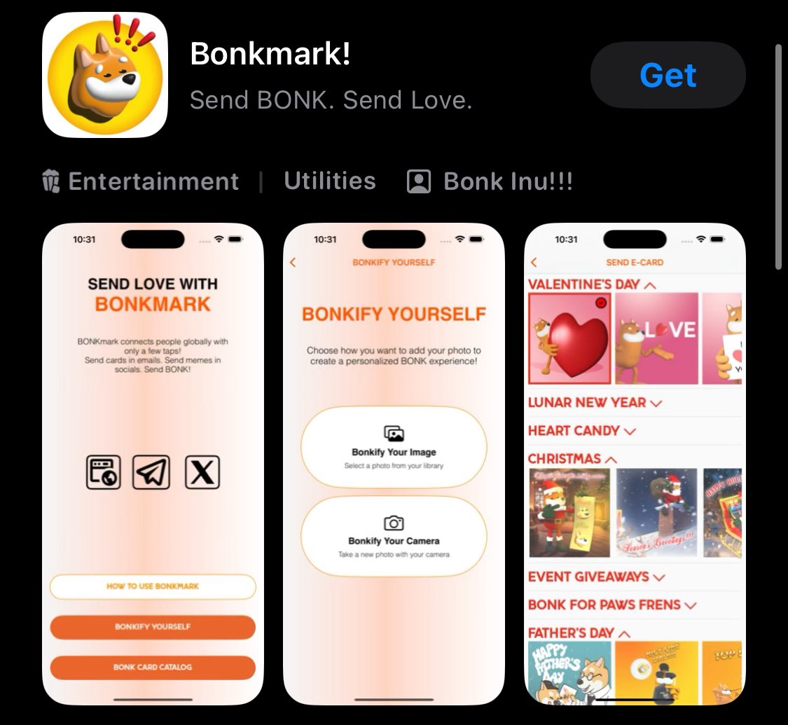 henrys0x's tweet image. Apparently there’s a bonk app on the App Store?
Someone tokenized it but deleted the tweet, it’s real though, you can search it up yourself.
Send #Bonkmark!
8RYRZ9pFhsQpkUXW6L8CSchcrA3DP3nx5v8J6vRxbonk