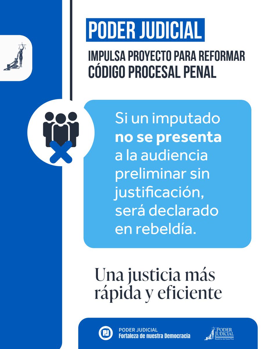 PoderJudicialCR's tweet image. Una justicia más rápida y eficiente #PoderJudicialCR