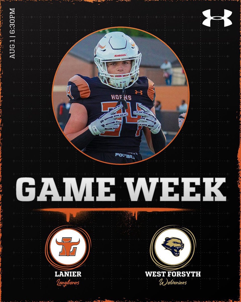 LONGHORN NATION STAND UP! IT’S GAME WEEK! 🐂

We will take on the West Forsyth Wolverines in our Fall Scrimmage on Friday, August 1st at 6:30PM @ The Ranch!