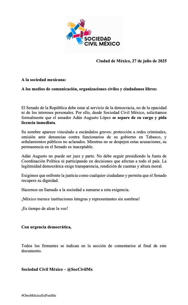 Avalo totalmente la propuesta de <a href="/SocCivilMx/">Sociedad Civil México</a> ¿Estás de acuerdo?