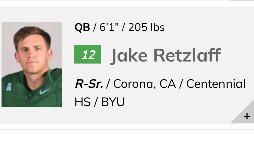 New Tulane QB Jake Retzlaff will wear #12 this season 

🌊🏈