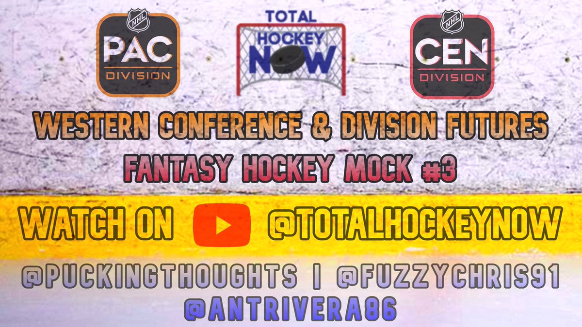Total Hockey Now (@totalhockeynow) on Twitter photo NHL Western Conference Future Bets & Fantasy Hockey Mock Draft 3 with <a href="/PuckingThoughts/">Adam Bernard</a> & @Fuzzychris91 🏒
📺Watch Here: youtube.com/live/T98sZR-se… NHL Western Conference Future Bets & Fantasy Hockey Mock Draft 3 with <a href="/PuckingThoughts/">Adam Bernard</a> & @Fuzzychris91 🏒
📺Watch Here: youtube.com/live/T98sZR-se…