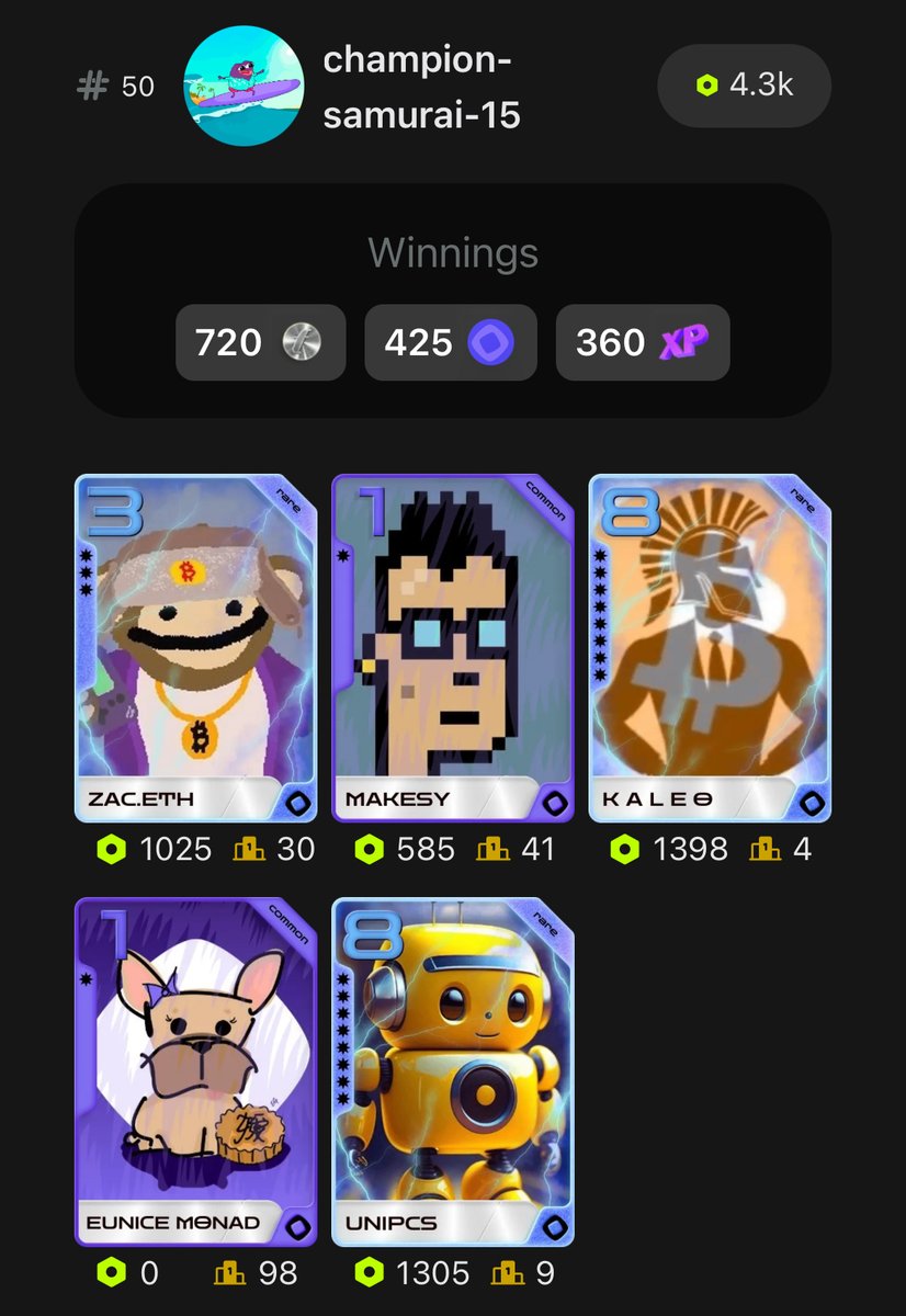 chosta_eth's tweet image. I don’t know what Eunice Monad is but it better cook for me in this deck!