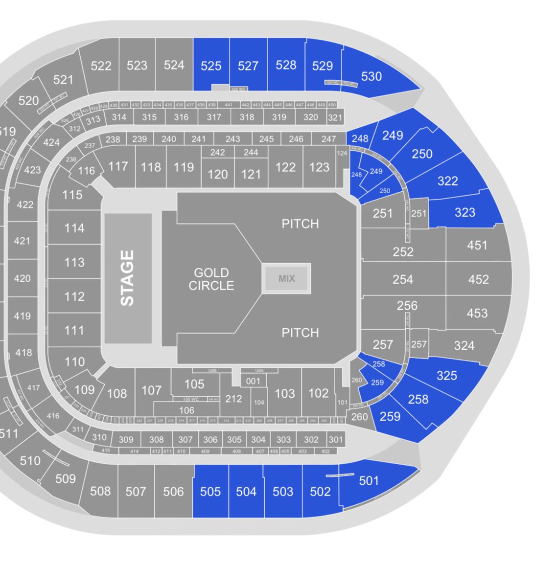 trevorbartox's tweet image. Does anyone know what seats would be best out of the ones in blue (Tottenham)
#catb #catfishandthebottlemen #TottenhamHotspur