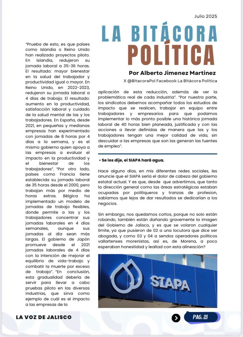 BitacoraPol's tweet image. Ya pueden leer aquí mi columna semanal La Bitácora Política que publico los lunes en @lavoz_jalisco