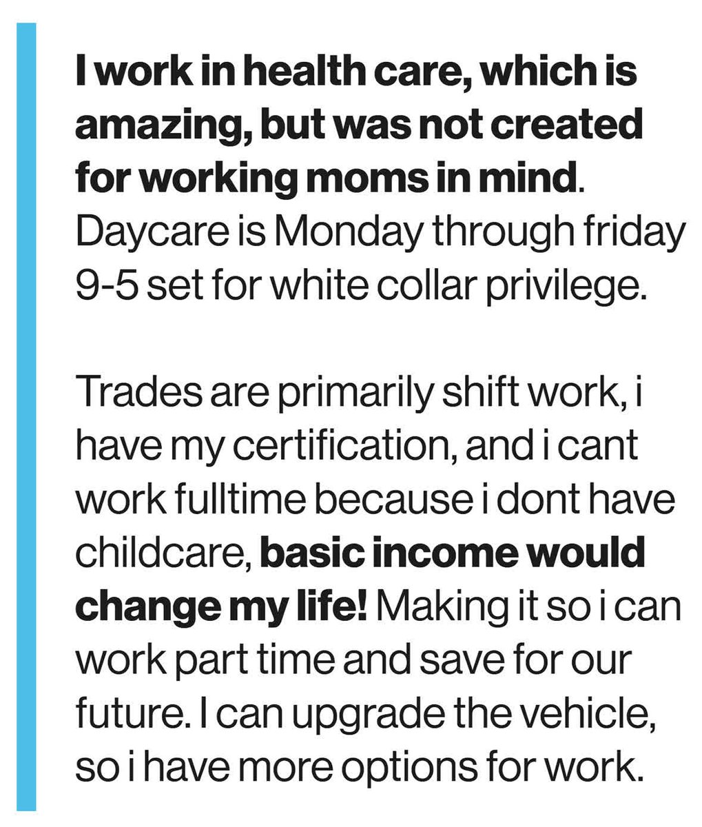 ubi_works's tweet image. Working mom&apos;s plea for basic income