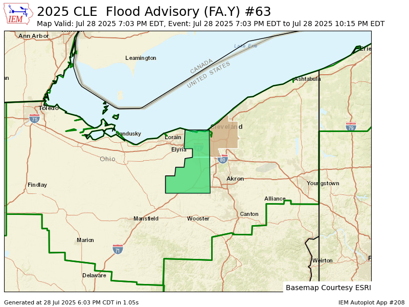 iembot_cle's tweet image. CLE issues Flood Advisory for Cuyahoga, Medina [OH] till Jul 28, 10:15 PM EDT mesonet.agron.iastate.edu/vtec/f/2025-O-…