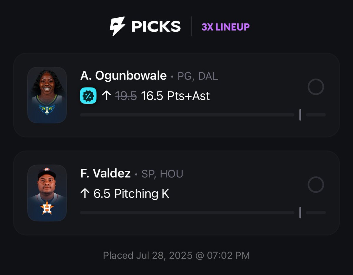 GhostEVplays's tweet image. 🏀 Betr Picks WNBA Ogunbowale Discount
⚾️ +200 (FV +175.93)
+EV: 8.72%
Playing: 0.10 Unit Promo Max
#betr #betrpicks #sports #wnba #mlb