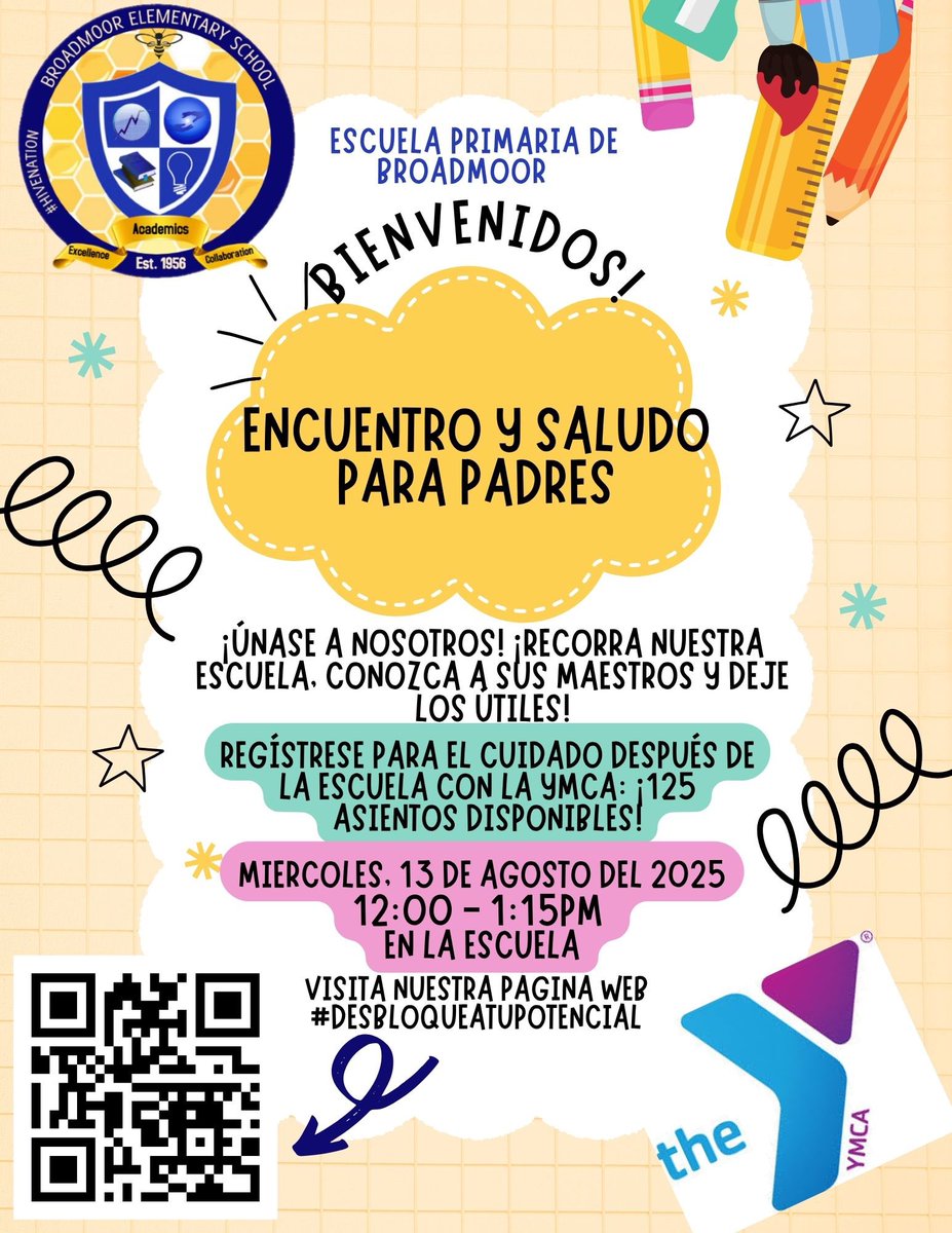 BroadmoorSchool (@broadmoorschool) on Twitter photo 📣Our 2025-2026 Parent Meet & Greet takes place on Wednesday, August 13th from 12pm to 1:15pm. Tour the school, meet your teachers, drop off supplies and register for After-School with the <a href="/ymca/">ymca</a>! Join our movement! #UnlockYourPotential #YourBestChoiceMDCPS <a href="/MDCPSCentral/">Central Region</a> <a href="/MDCPS/">Miami-Dade Schools</a> 📣Our 2025-2026 Parent Meet & Greet takes place on Wednesday, August 13th from 12pm to 1:15pm. Tour the school, meet your teachers, drop off supplies and register for After-School with the <a href="/ymca/">ymca</a>! Join our movement! #UnlockYourPotential #YourBestChoiceMDCPS <a href="/MDCPSCentral/">Central Region</a> <a href="/MDCPS/">Miami-Dade Schools</a>
