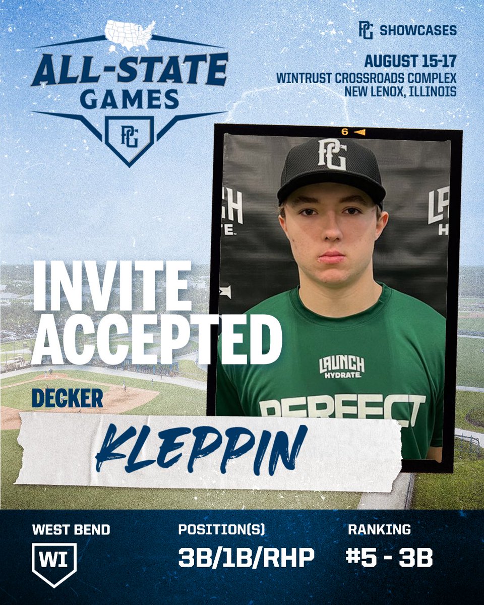 🚨INVITE ACCEPTED🚨
Decker Kleppin (WI) has accepted his invitation to head to the 2025 PG Great Lakes All-State Games in New Lenox, IL! 🔥

<a href="/PGShowcases/">PG Showcases</a> <a href="/PerfectGameUSA/">Perfect Game USA</a>