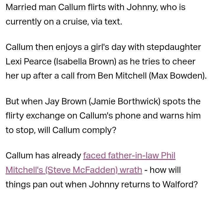 BallumOfficial's tweet photo. Next week - Callum flirts with Johnny by text 

#EastEnders #CallumHighway #spoilers https://t.co/bFOYlqf3Y2