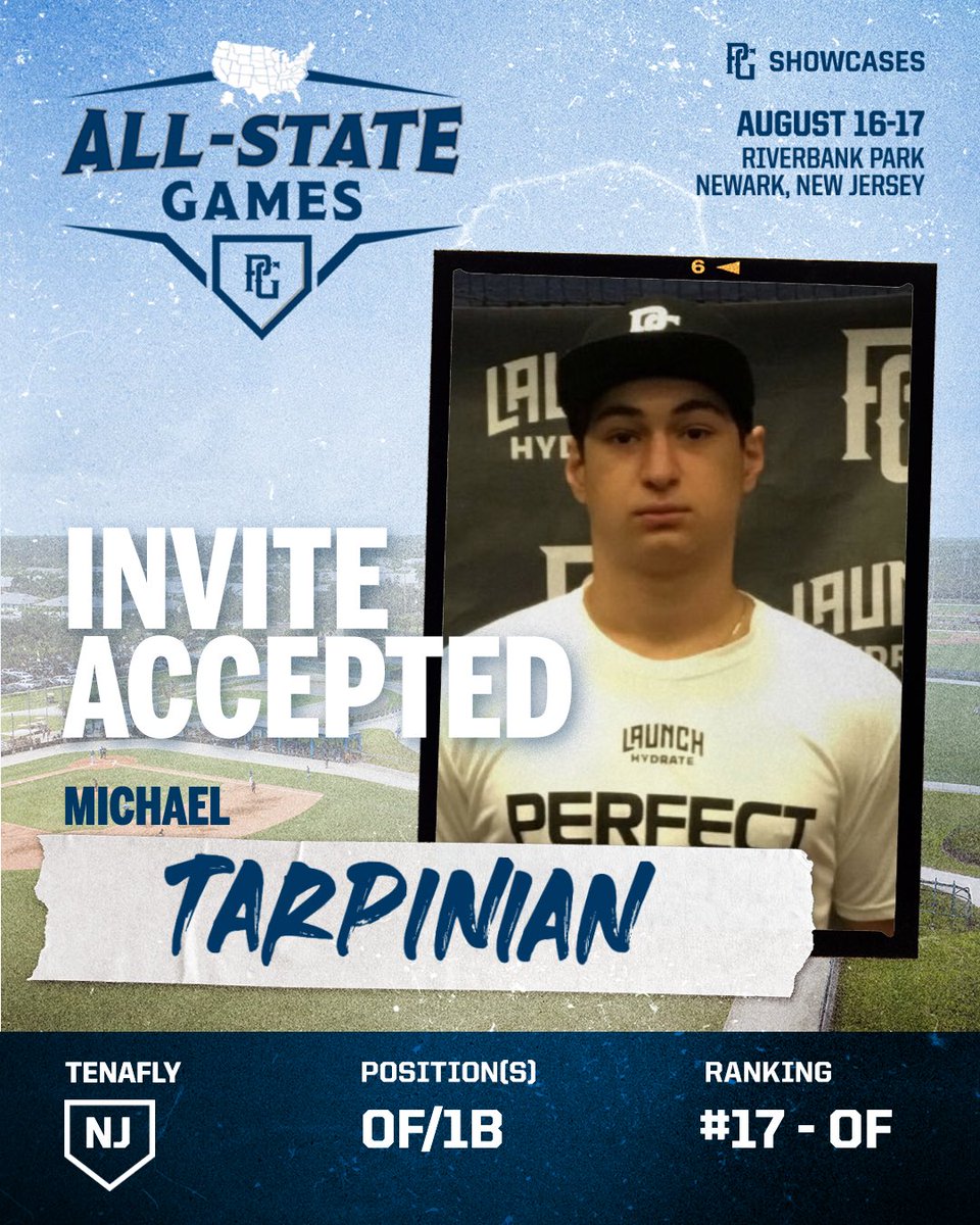 PGMidAtlantic's tweet image. 🚨INVITE ACCEPTED🚨
Michael Tarpinian (NJ) has accepted his invitation to head to the 2025 PG Mid-Atlantic All-State Games in Newark, NJ! 🔥
@PGShowcases @PerfectGameUSA
