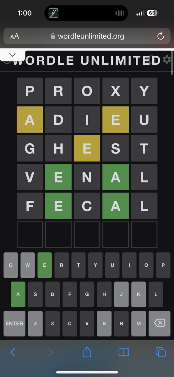 comotur's tweet image. (No es el wordle de hoy)
Es este el wordle más difícil de la historia o estoy loco?