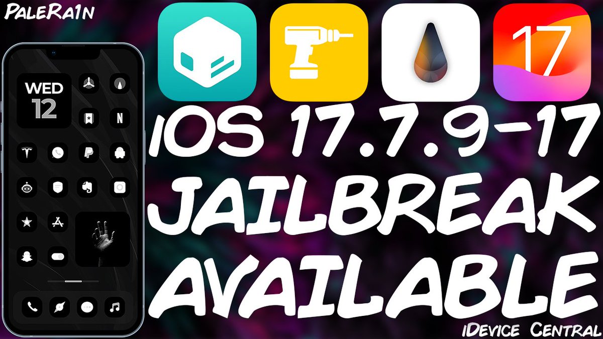 iOS 17.7.9 - 17.0 Jailbreak: PaleRa1n CONFIRMED Working! You Can Jailbreak All iOS 17 Builds On Pre-A12

🔥 NEW VIDEO: youtu.be/SAhb__quNh0?si…

We're discussing jailbreaking iOS 17.7.9 all the way down to iOS 17.0 using PaleRa1n on the supported A10 devices. 

It was confirmed