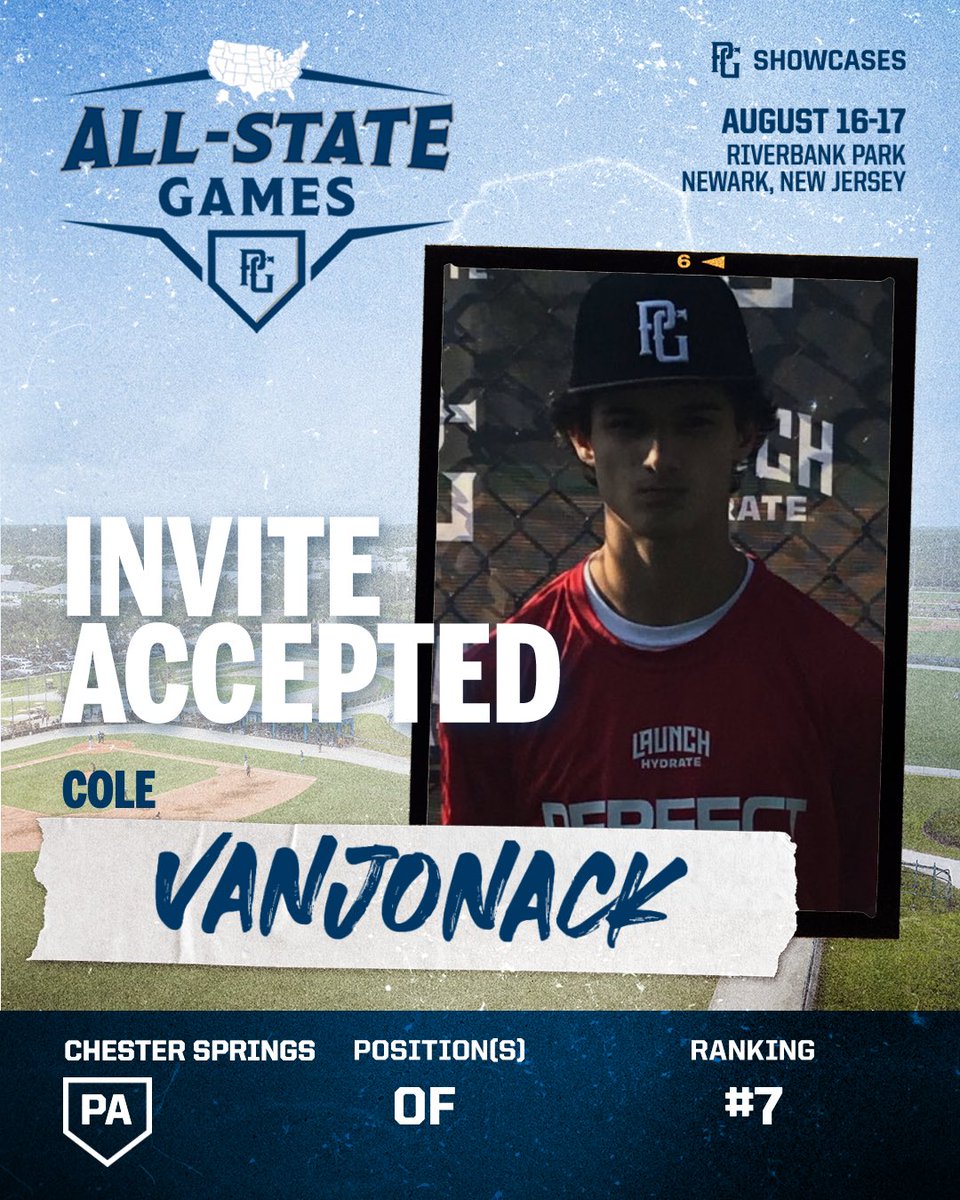 PGMidAtlantic's tweet image. 🚨INVITE ACCEPTED🚨
Cole Vanjonack (PA) has accepted his invitation to head to the 2025 PG Mid-Atlantic All-State Games in Newark, NJ! 🔥
@PGShowcases @PerfectGameUSA