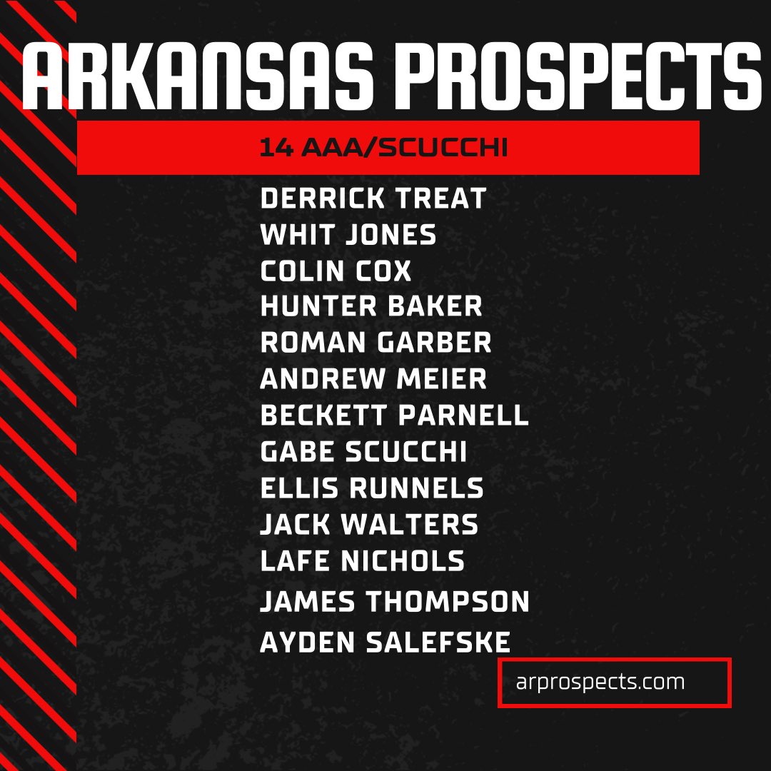 Arkansas Prospects (@arprospects) on Twitter photo Take a look at 14AAA Arkansas Prospects- Scucchi this fall. #ProspectsPlayHere Take a look at 14AAA Arkansas Prospects- Scucchi this fall. #ProspectsPlayHere