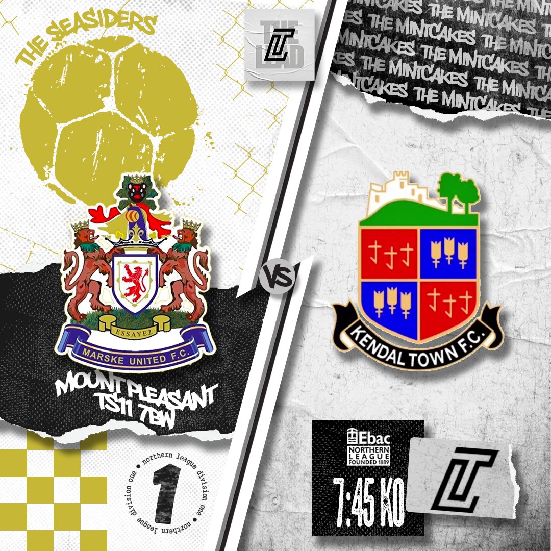 ℹ️//TODAY//FIXTURE//NL1

<a href="/MarskeUnitedFC/">Marske United FC</a>  v <a href="/kendaltownfc/">Kendal Town FC</a> 
Comp: <a href="/EbacNorthernLge/">Ebac Northern Football League</a> - Division One
Venue: Mount Pleasant, TS11 7BW
Kick Off: 7:45pm

📈CURRENT FORM//
Marske United
16th | L - A debut goal from Max Craggs late on proved scant consolation as United lost 2-1 at West
