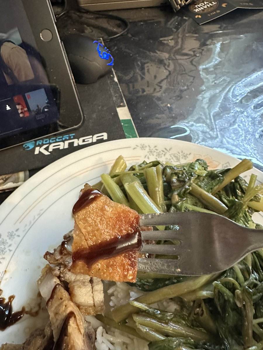 Crazesergeant's tweet image. Kufufufu~ finally tried that recipe from youtube in making roast pig in the air fryer. Only thing lacking was that one family member without telling us, is that they give away the bamboo skewers to the church.
So I couldn't poke holes deep and perfectly on the loin. Taste decent