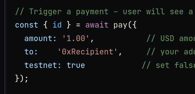 Code snippet for triggering a Base Pay transaction