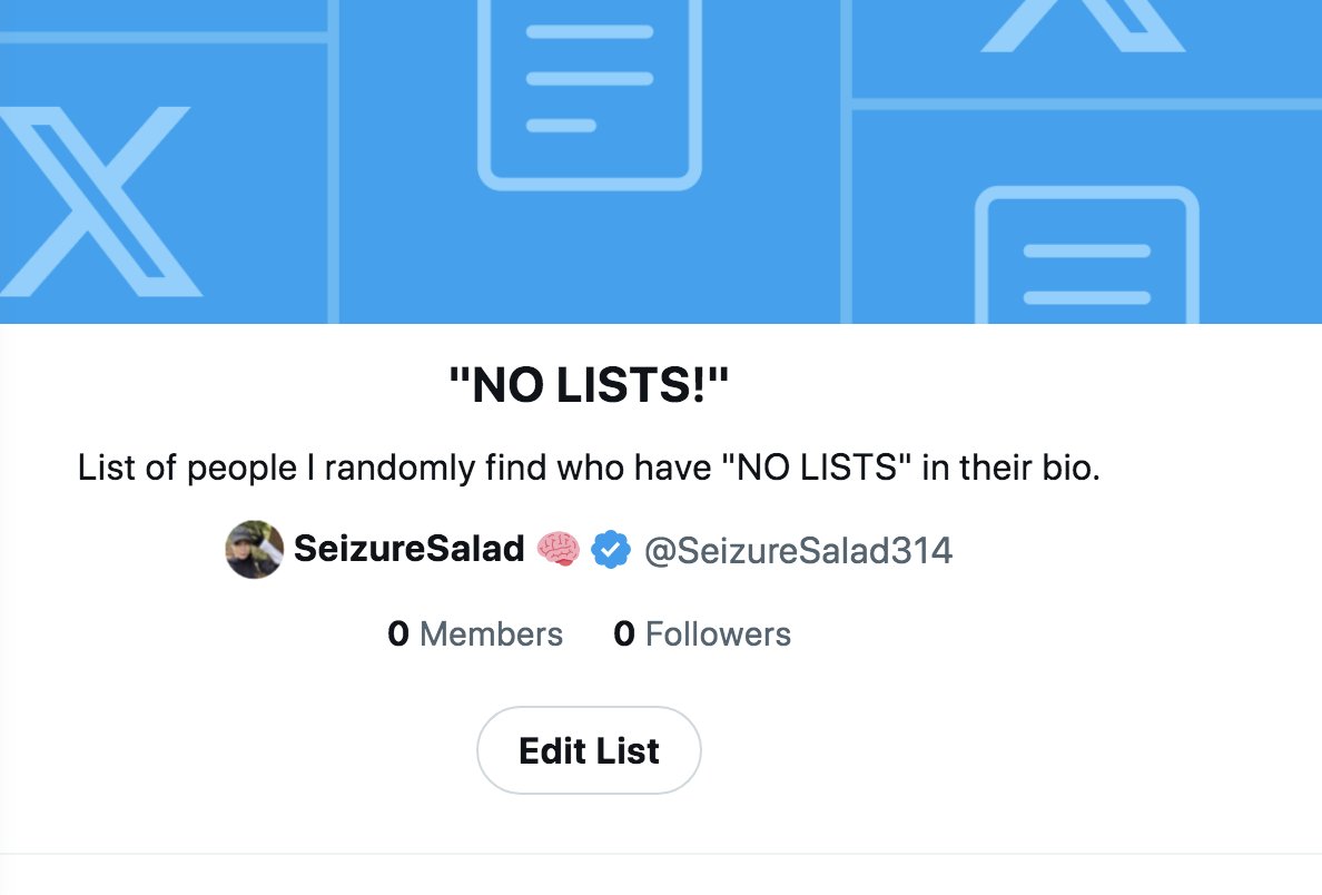 SeizureSalad314's tweet image. made a new list
let&apos;s see how this goes