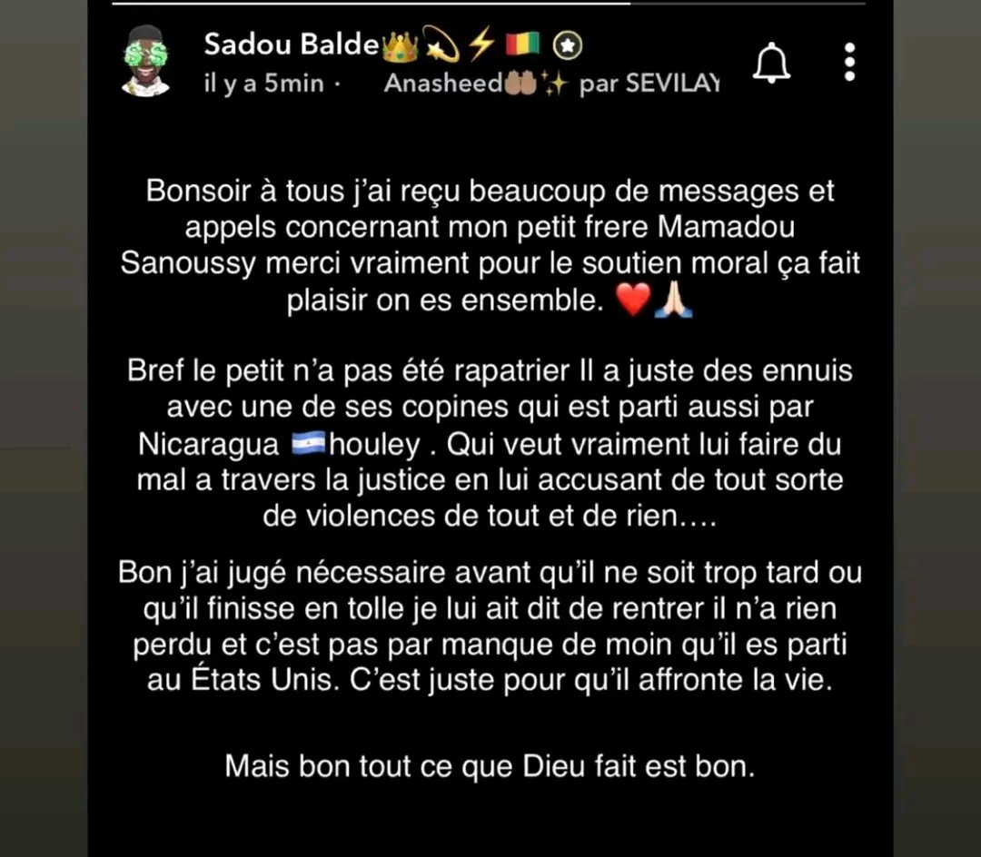 LamineBA_'s tweet image. Voila ce qui s’est passé avec le gars était au USA et qui est rentré en Guinée !
Tout ce que Dieu fait est bon 🙏