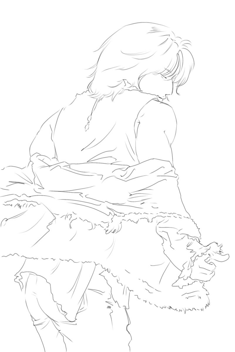 oo_18oo's tweet image. 模写すると尻小さく感じるな…
（普段ありえん程尻をデカく描くため）
